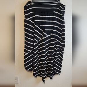 Black and White Striped Maxi Skirt